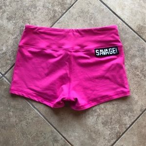 Savage Barbell Booty Shorts Hot Pink